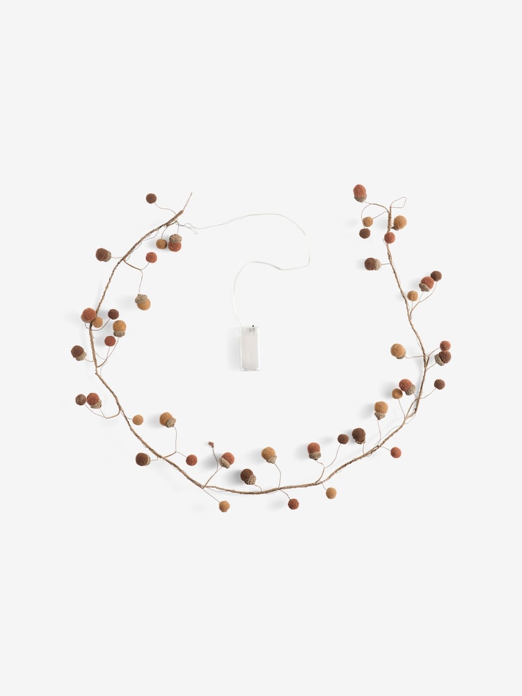 Natural Light Up Autumn Acorn Garland - Image 5 of 5 Natural Light Up Autumn Acorn Garland - Image 5 of 5