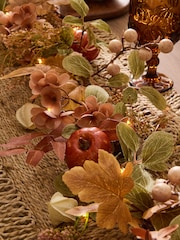 Green/Orange Light Up Autumn Pumpkin Garland - Image 2 of 3