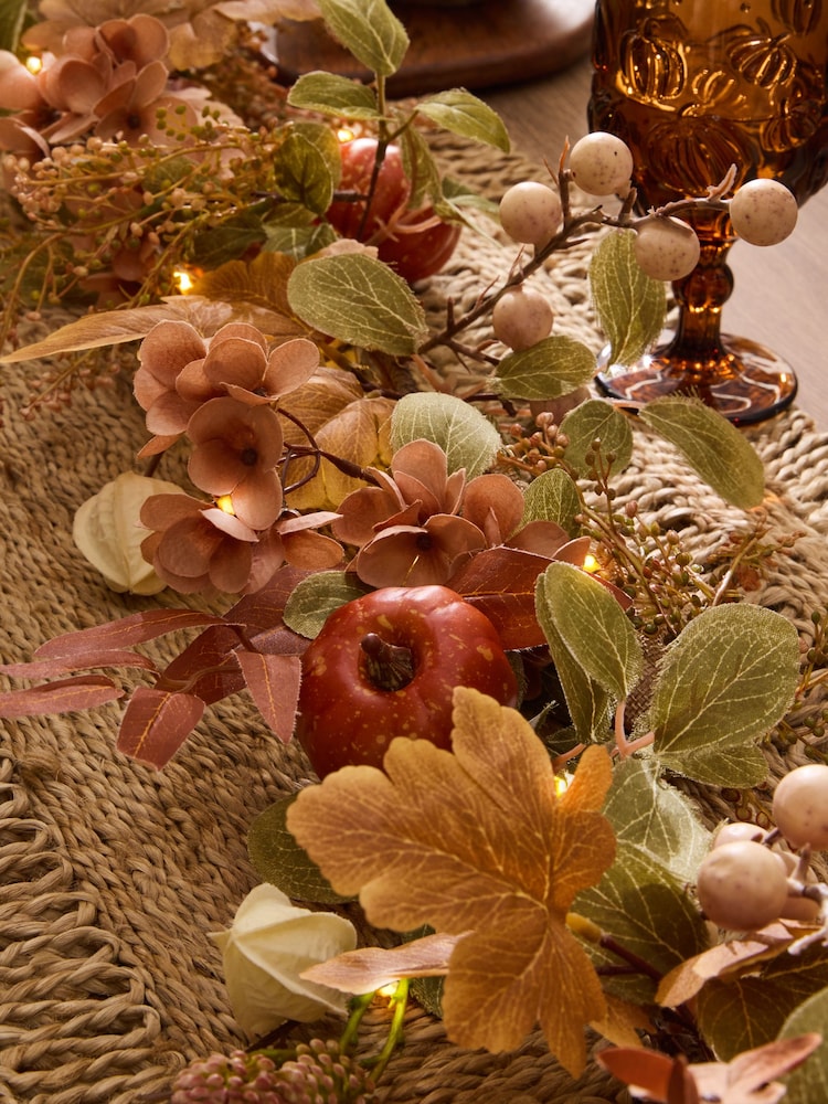 Green/Orange Light Up Autumn Pumpkin Garland - Image 2 of 3 Green/Orange Light Up Autumn Pumpkin Garland - Image 2 of 3