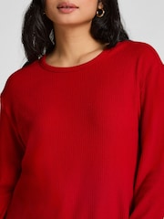 Hunkemoller Red Jersey Long-Sleeved Pyjamas Top - Image 3 of 5