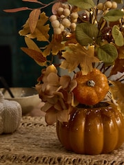 Green/Orange Light Up Autumn Pumpkin Potted Tree - Image 2 of 3
