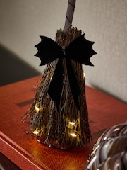 Black Light Up Broom Small Halloween Decoration - Image 2 of 4