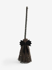 Black Light Up Broom Small Halloween Decoration - Image 4 of 4