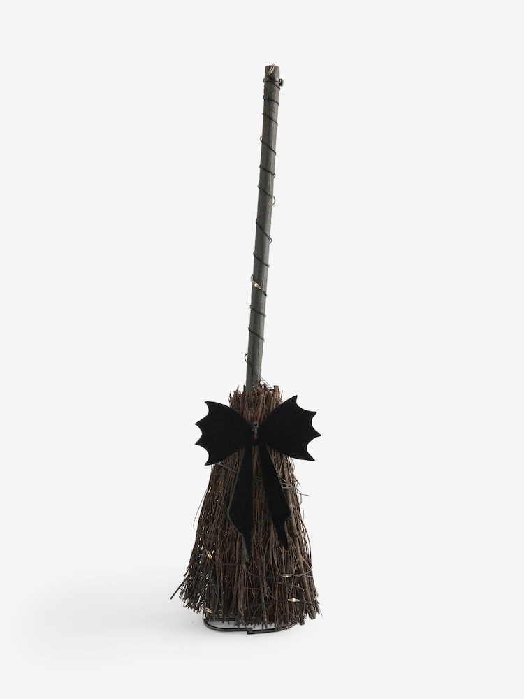 Black Light Up Broom Small Halloween Decoration - Image 4 of 4 Black Light Up Broom Small Halloween Decoration - Image 4 of 4
