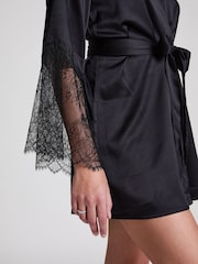 Hunkemoller Satin Kimono Black Robe - Image 2 of 5