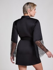 Hunkemoller Satin Kimono Black Robe - Image 3 of 5