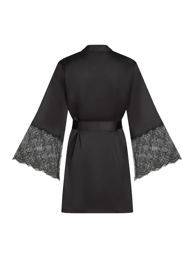 Hunkemoller Satin Kimono Black Robe - Image 5 of 5 Hunkemoller Satin Kimono Black Robe - Image 5 of 5