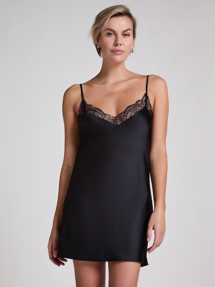 Hunkemoller Lace Slip Black Dress - Image 1 of 5
