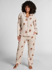 Hunkemoller Grey Flannel Straight Bear Joggers - Image 1 of 5