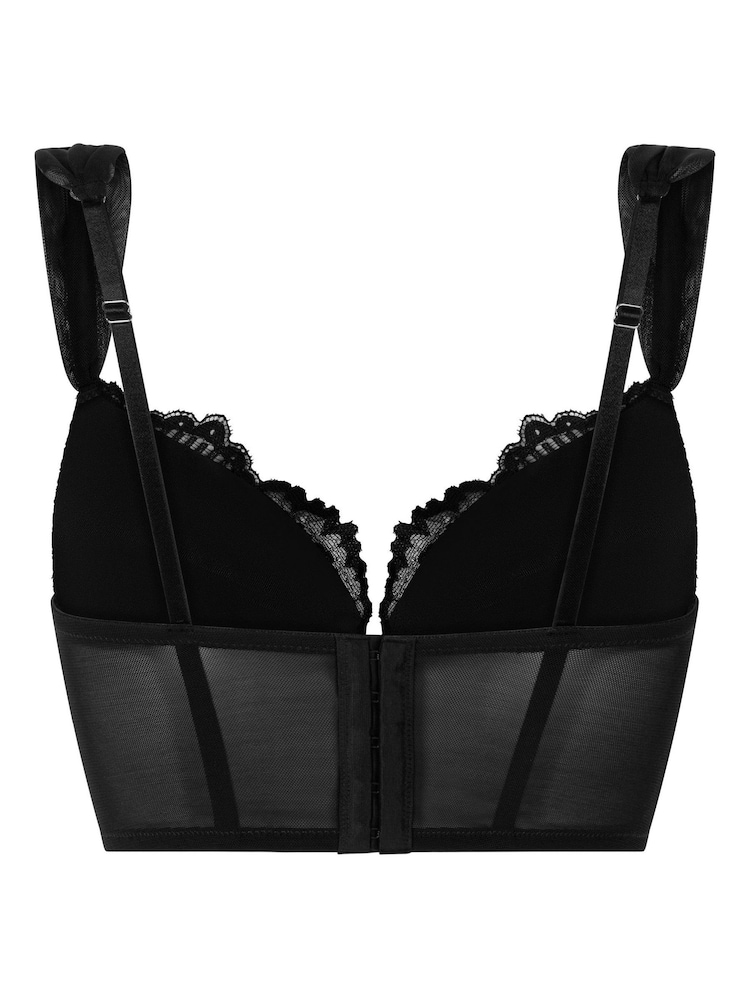 Hunkemöller Whitney Padded Plunge Push Long Line Black Bra - Image 5 of 5 Hunkemöller Whitney Padded Plunge Push Long Line Black Bra - Image 5 of 5