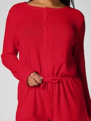 Rojo - Hunkemoller Short Rib Jersey Onesie - Imagen 2 de 5