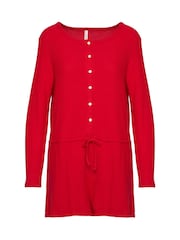 Rojo - Hunkemoller Short Rib Jersey Onesie - Imagen 4 de 5