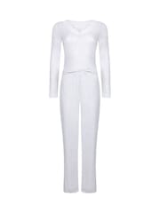 Hunkemoller Grey Lace Trim Pyjama Set - Image 4 of 5