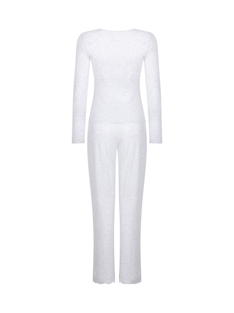 Hunkemoller Grey Lace Trim Pyjama Set - Image 5 of 5 Hunkemoller Grey Lace Trim Pyjama Set - Image 5 of 5