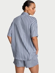 Victoria's Secret Ink Blue Shimmer Stripe Cotton Modal Short Pyjamas Set - Image 2 of 2