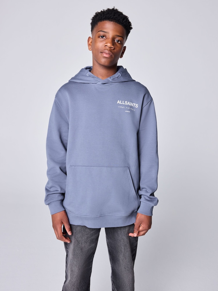 smALLSAINTS Dark Purple Oversized Underground Pullover Hoodie - Image 1 of 10 smALLSAINTS Dark Purple Oversized Underground Pullover Hoodie - Image 1 of 10