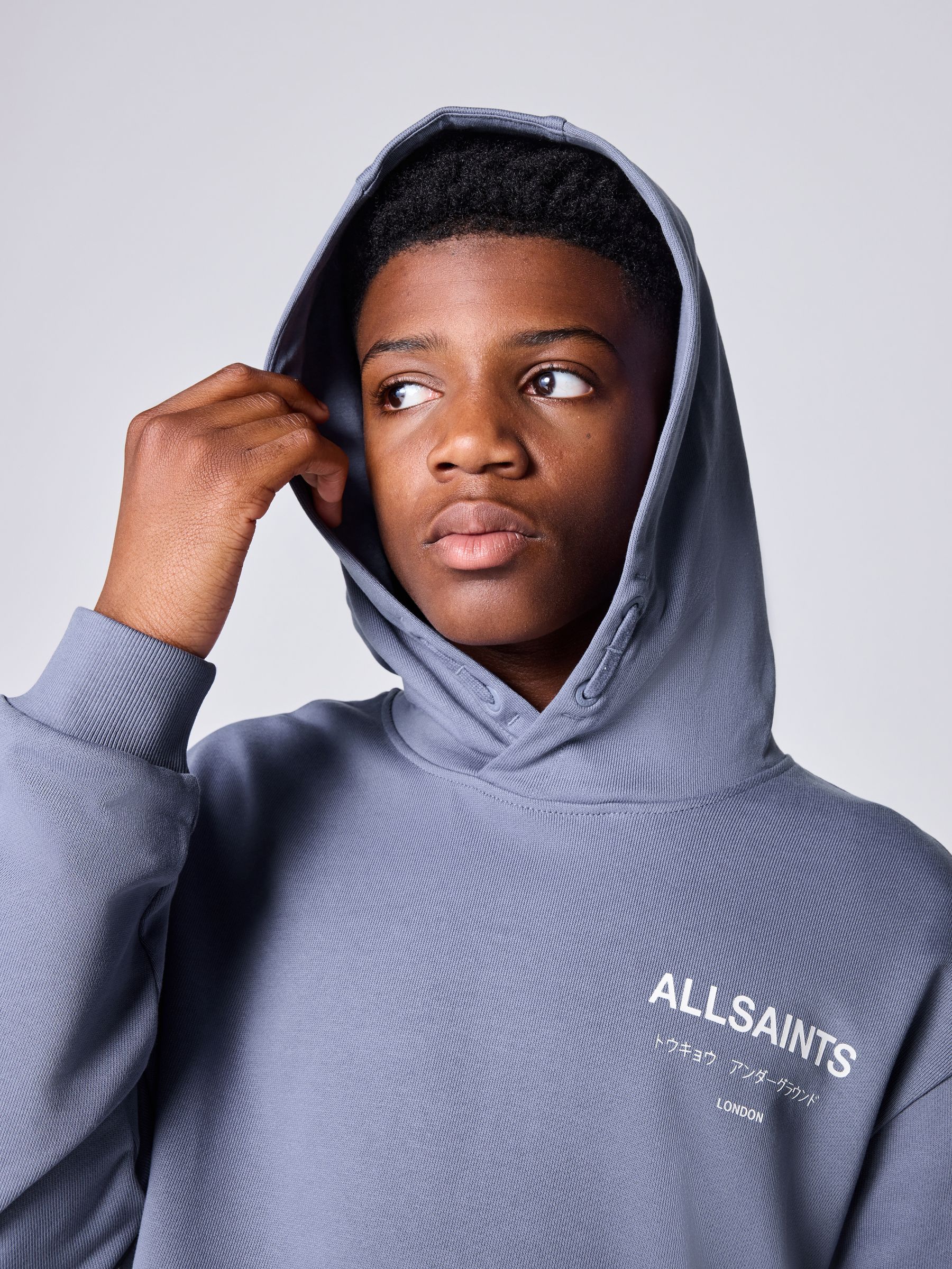 Buy smALLSAINTS Dark Purple Oversized Underground Pullover Hoodie