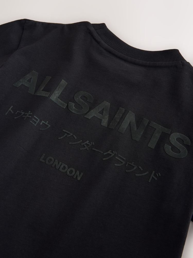 smALLSAINTS Black/ Khaki Flock Oversized Underground Crew Cotton T-Shirt - Image 11 of 11