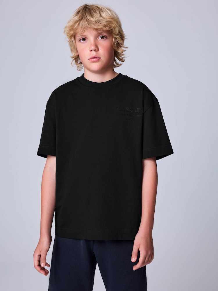 smALLSAINTS Black/ Khaki Flock Oversized Underground Crew Cotton T-Shirt - Image 2 of 11