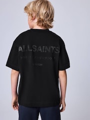 smALLSAINTS Black/ Khaki Flock Oversized Underground Crew Cotton T-Shirt - Image 4 of 11