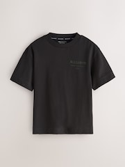 smALLSAINTS Black/ Khaki Flock Oversized Underground Crew Cotton T-Shirt - Image 6 of 11