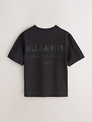 smALLSAINTS Black/ Khaki Flock Oversized Underground Crew Cotton T-Shirt - Image 7 of 11