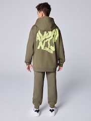 smALLSAINTS Khaki Green Oversized Orlando Pullover Hoodie - Image 3 of 12