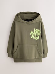 smALLSAINTS Khaki Green Oversized Orlando Pullover Hoodie - Image 7 of 12