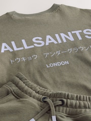 smALLSAINTS Khaki Green Underground T-Shirt and Sweat Shorts Set - Image 3 of 7