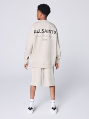 smALLSAINTS Neutral Underground Oversized Sweatshirt and Sweat Shorts Set - Image 4 of 13