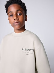 smALLSAINTS Neutral Underground Oversized Sweatshirt and Sweat Shorts Set - Image 5 of 13