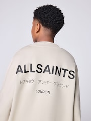 smALLSAINTS Neutral Underground Oversized Sweatshirt and Sweat Shorts Set - Image 7 of 13