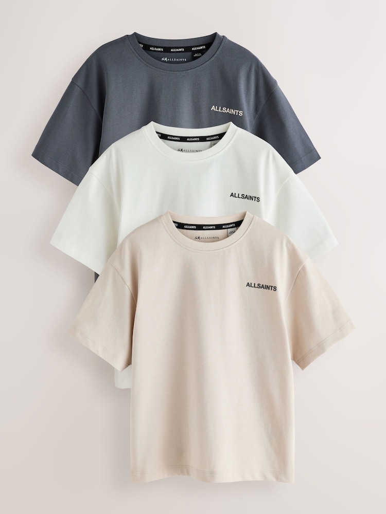 smALLSAINTS Multi Logo Crew Relaxed T-Shirts 3 Pack - Image 1 of 8