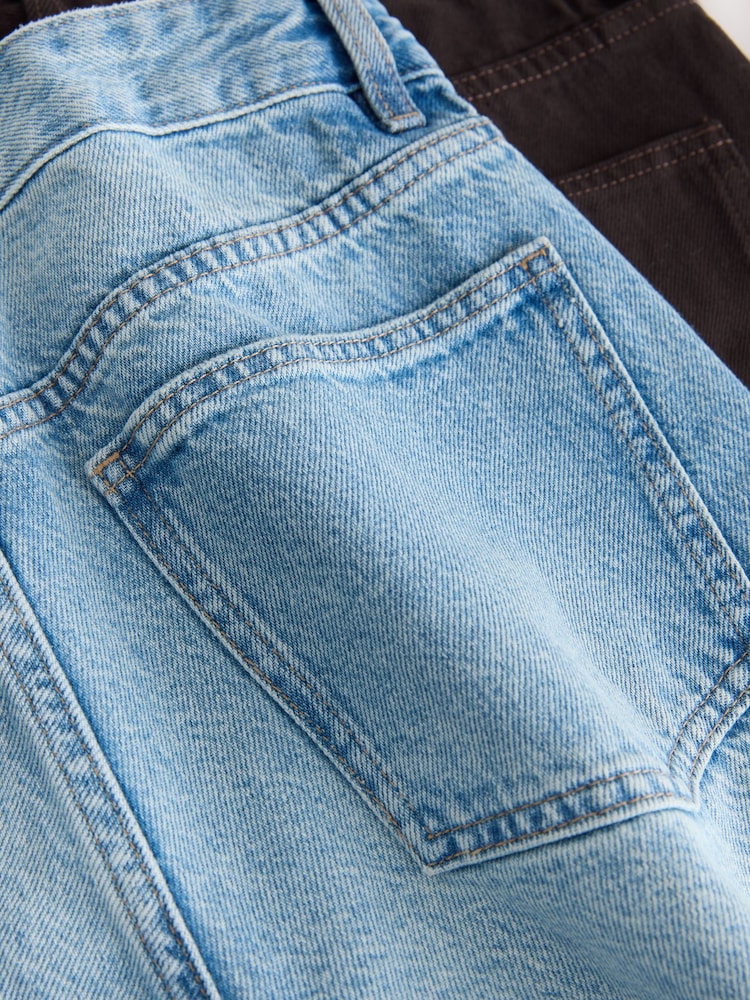 Light Blue/Chocolate Brown Wide Leg Denim Jeans 2 Pack - Image 12 of 12 Light Blue/Chocolate Brown Wide Leg Denim Jeans 2 Pack - Image 12 of 12