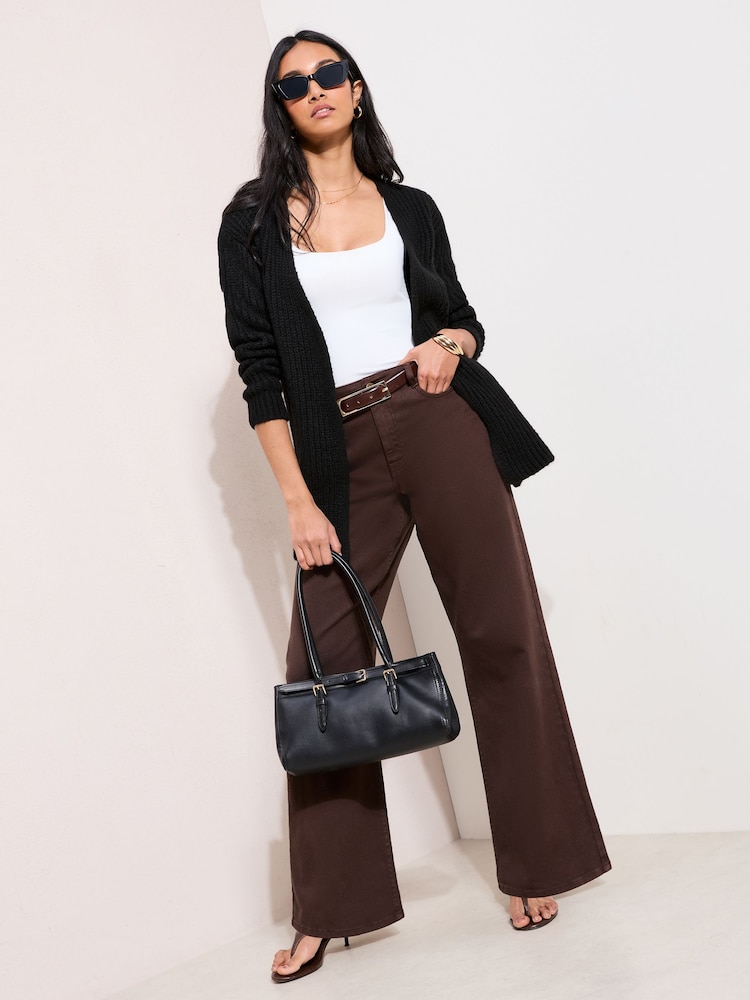 Friends Like These Black Chunky Longline Cardigan - Image 4 of 4