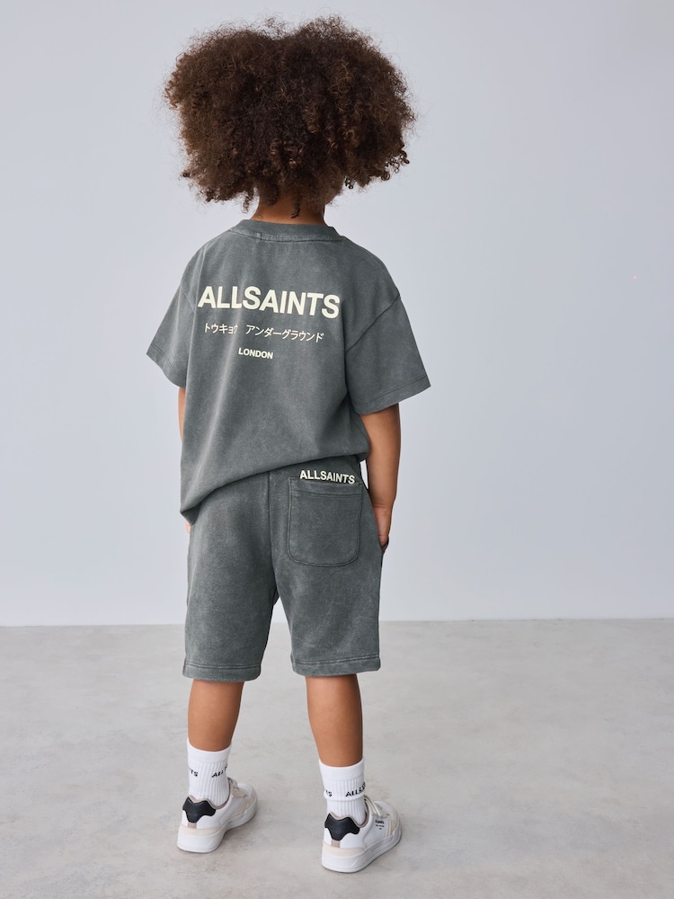 smALLSAINTS Charcoal Grey Younger Oversized Underground Crew Neck T-Shirt - Image 2 of 11 smALLSAINTS Charcoal Grey Younger Oversized Underground Crew Neck T-Shirt - Image 2 of 11