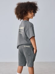 smALLSAINTS Charcoal Grey Younger Oversized Underground Crew Neck T-Shirt - Image 3 of 11