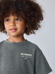 smALLSAINTS Charcoal Grey Younger Oversized Underground Crew Neck T-Shirt - Image 4 of 11