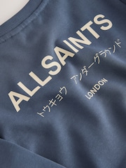 smALLSAINTS Mid Blue Underground Oversized Younger Sweatshirt and Shorts Set - Image 10 of 10