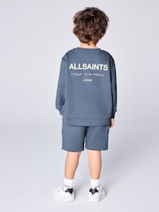 smALLSAINTS Mid Blue Underground Oversized Younger Sweatshirt and Shorts Set - Image 3 of 10