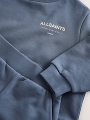 smALLSAINTS Mid Blue Underground Oversized Younger Sweatshirt and Shorts Set - Image 8 of 10