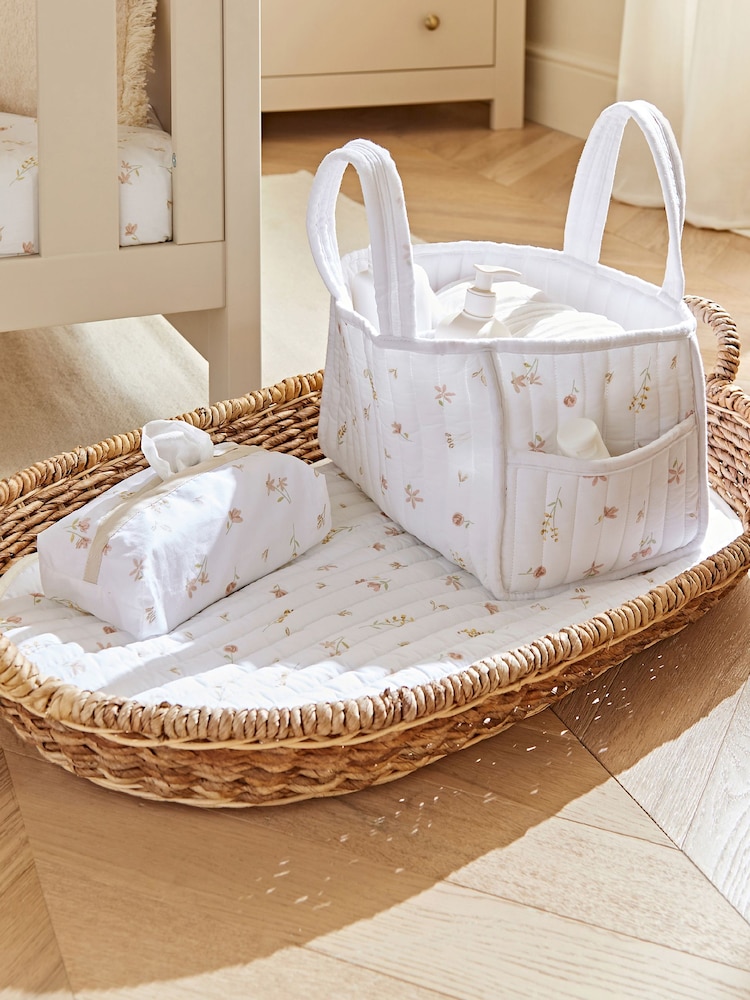 Cuddleco Cashmere Meadow Nappy Caddy Set - Image 1 of 6 Cuddleco Cashmere Meadow Nappy Caddy Set - Image 1 of 6