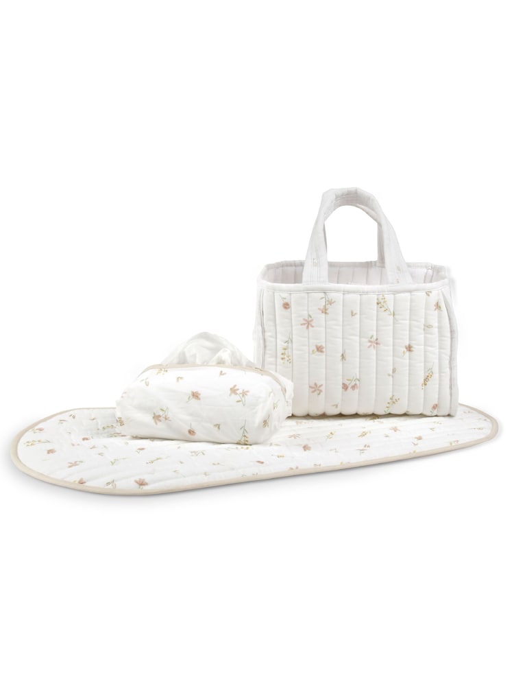 Cuddleco Cashmere Meadow Nappy Caddy Set - Image 2 of 6 Cuddleco Cashmere Meadow Nappy Caddy Set - Image 2 of 6