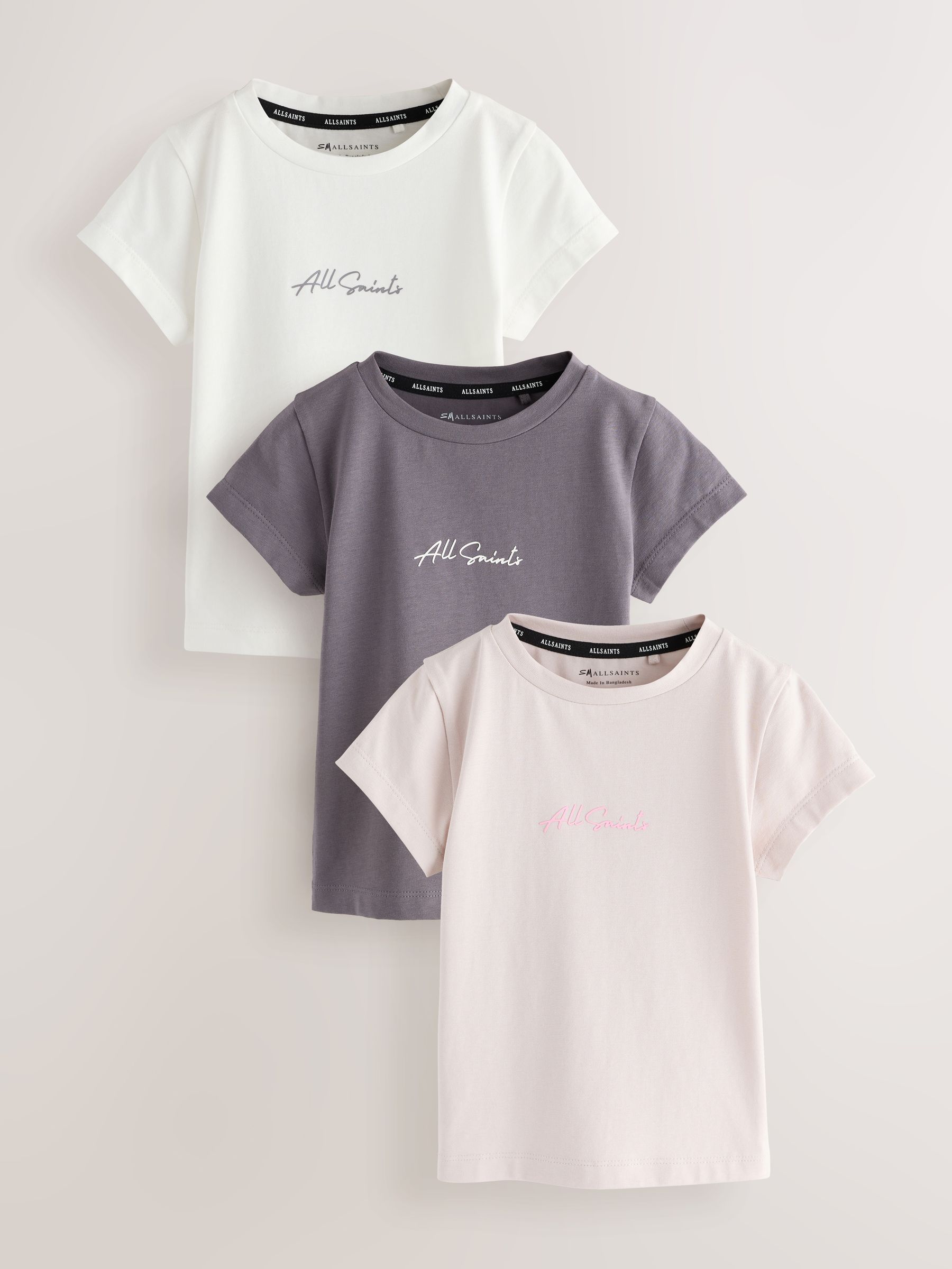 smALLSAINTS Multi Script Logo T-Shirts 3 Pack