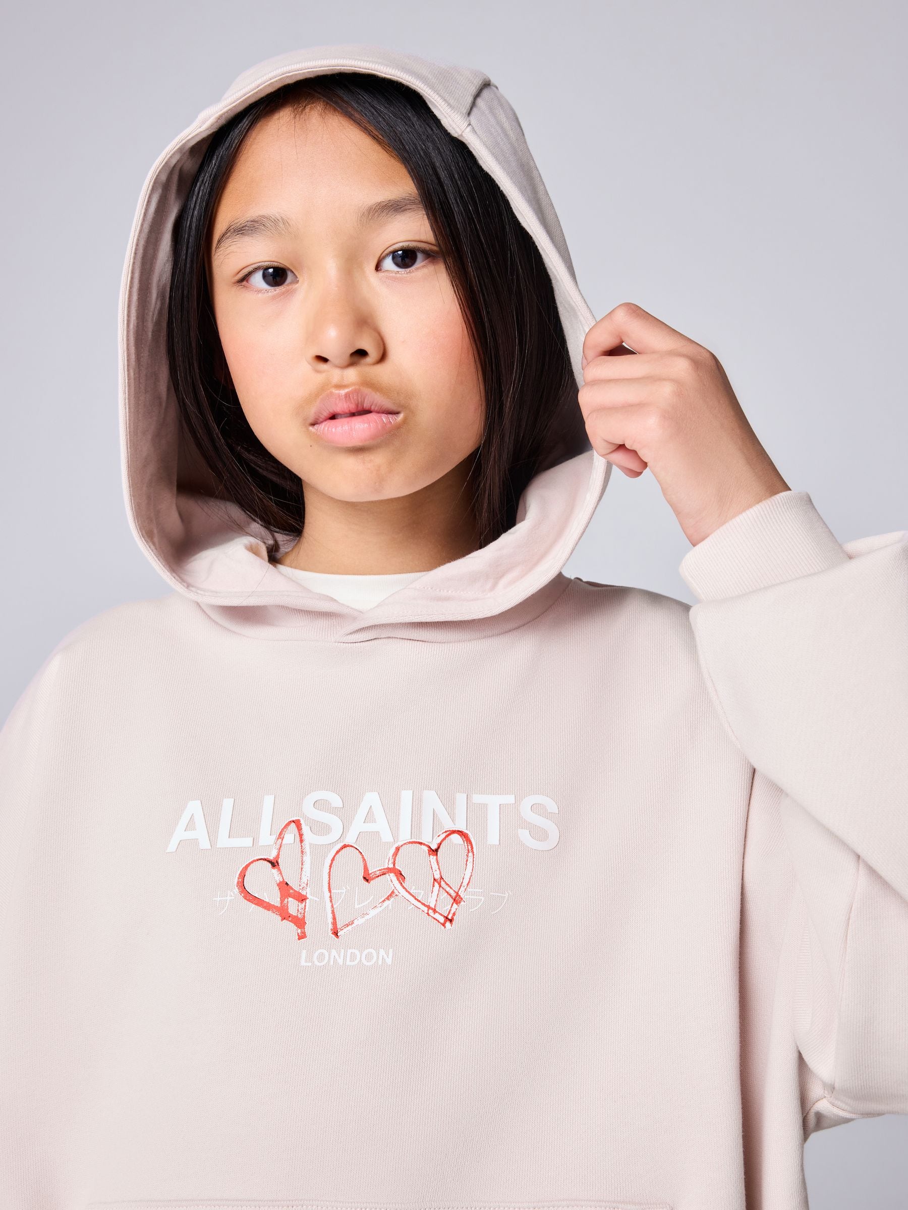 Buy smALLSAINTS Light Pink Amore Underground Graphic Hoodie from