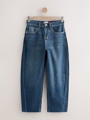 Dark Blue Barrel Leg Jeans - Image 1 of 4