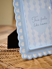 Blue and White Hearts Ceramic Photo Frame - Image 2 of 4