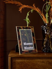 Brown Tortoiseshell Pattern Glass Photo Frame - Image 1 of 4