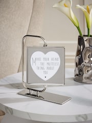 Silver Heart Aperture Swivel Photo Frame - Image 1 of 5