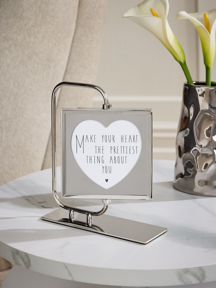 Silver Heart Aperture Swivel Photo Frame - Image 1 of 5 Silver Heart Aperture Swivel Photo Frame - Image 1 of 5